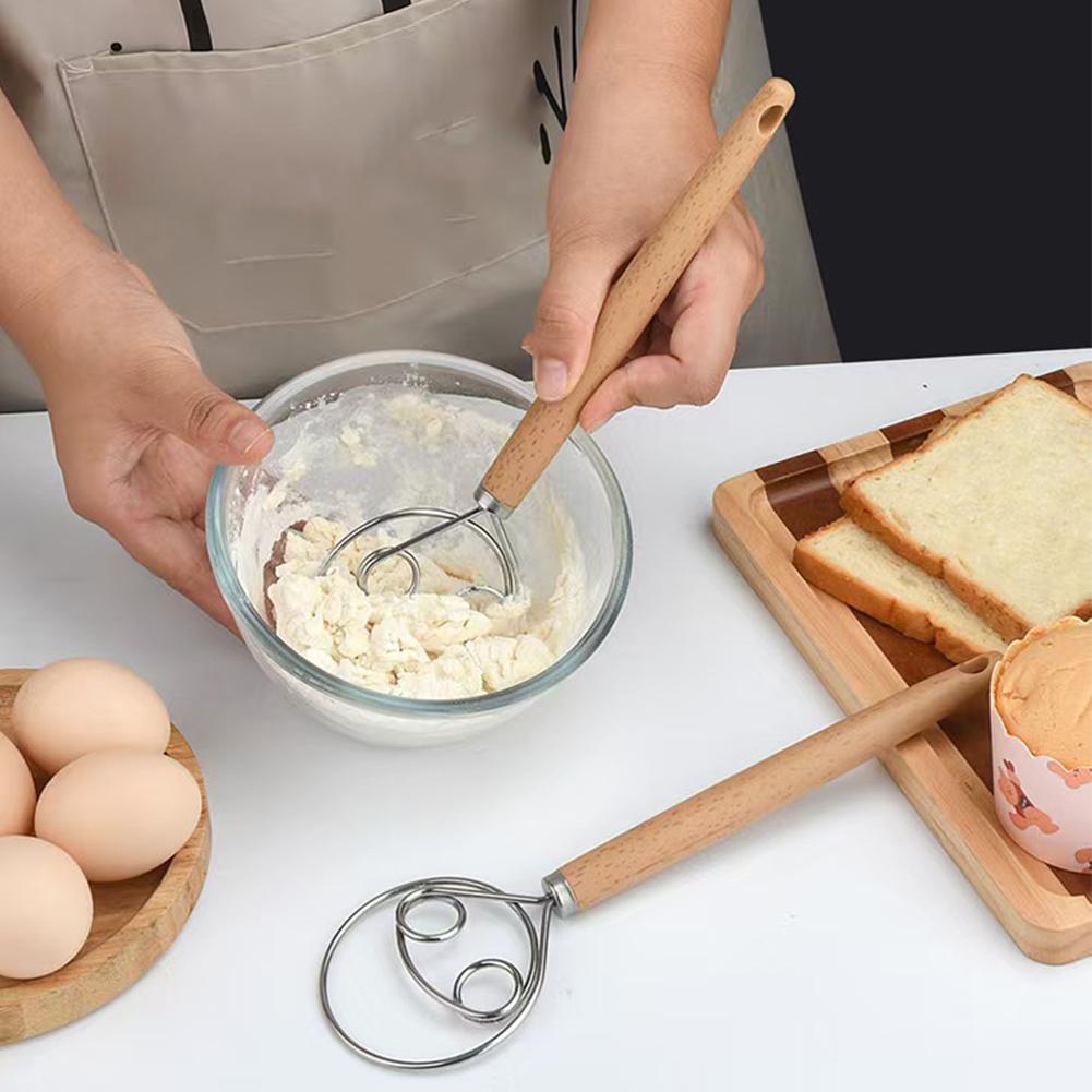 Danish Pancake Pan - oak handle Danish dough coil mixer